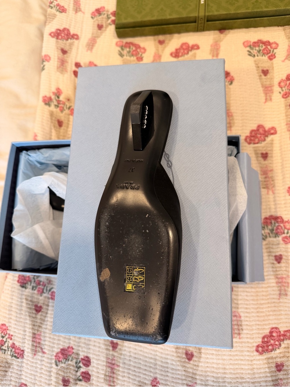Prada Black Square-Toe Slip-On Mule - Picture 4 of 5